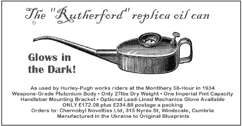 The Rutherford replica oil can
